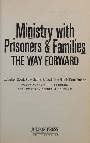 Ministry with Prisoners & Families: The Way Forward book cover